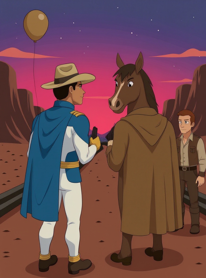 BraveStarr, glowing with bear spirit energy, heaves a boulder towards the canyon, ready to charge.