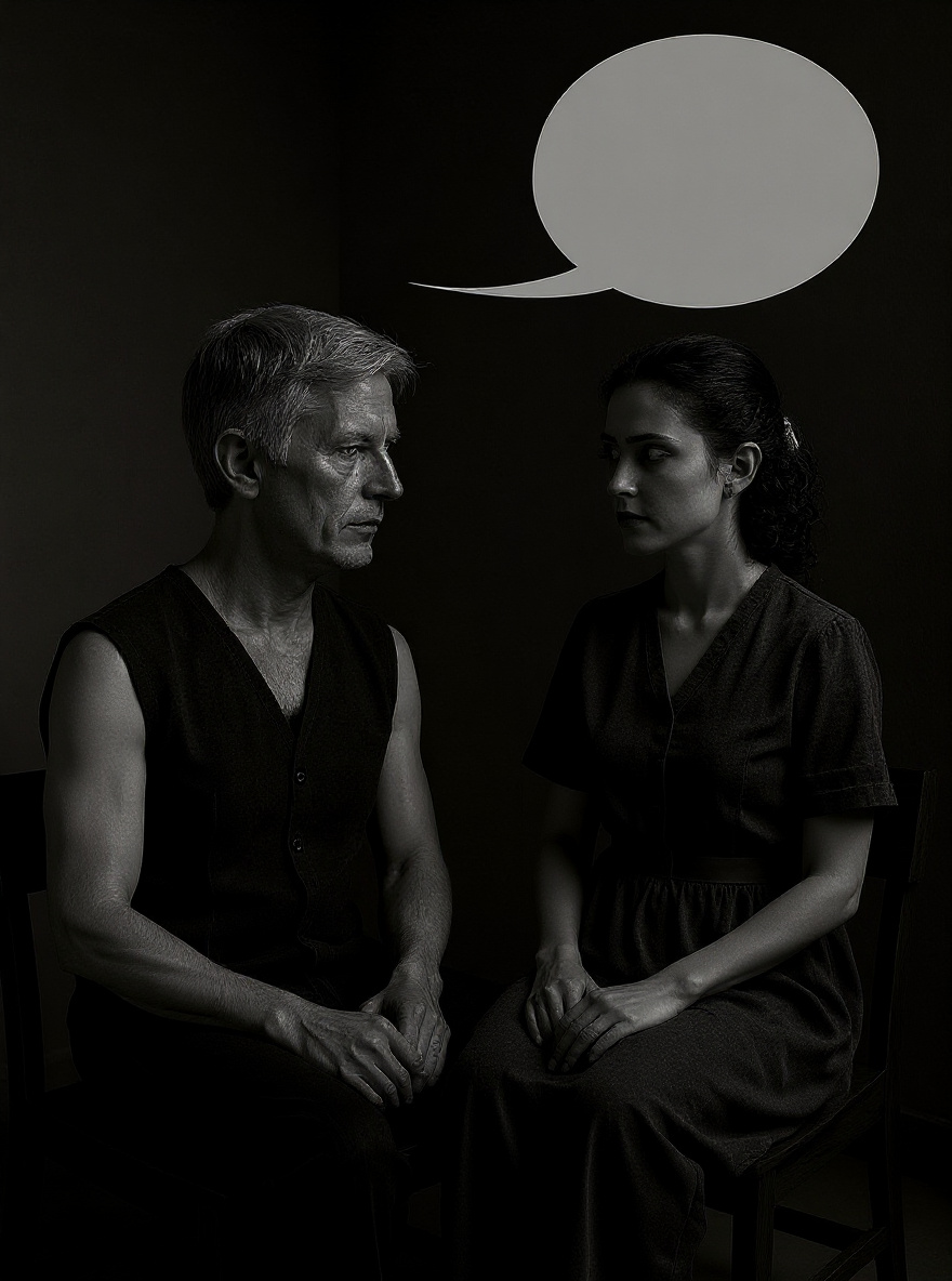 Jonas stands, turning toward Fiona, who steps into the light. Their eyes meet, tension between longing and duty.